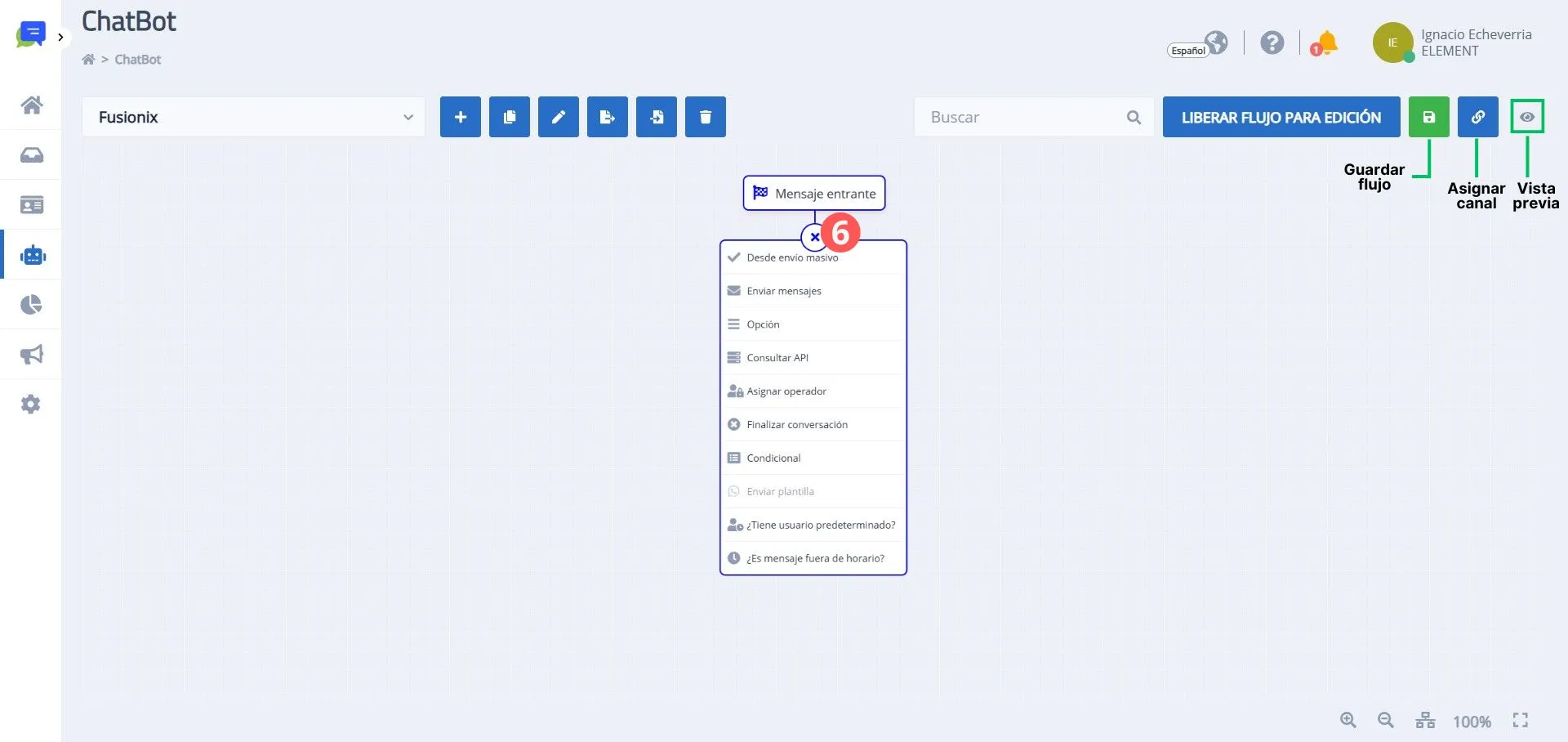 Crear un flujo de ChatBot