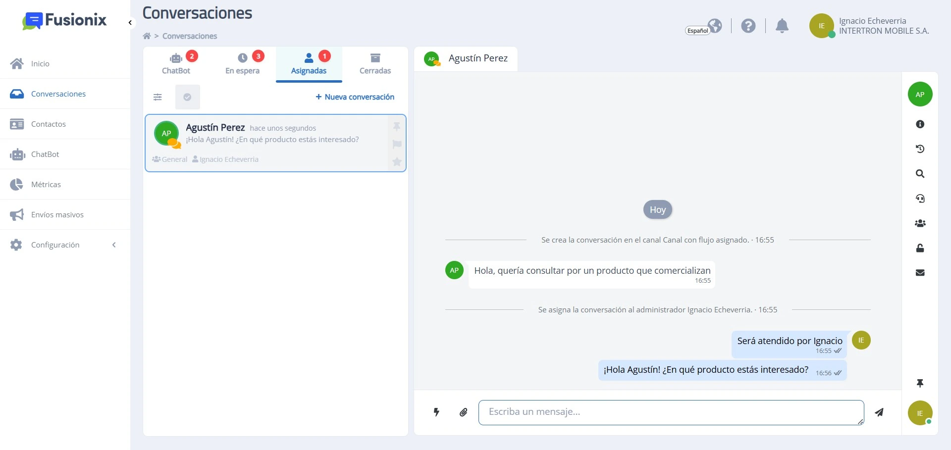 Chat de conversaciones