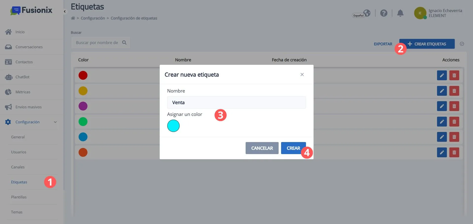 Crear etiquetas