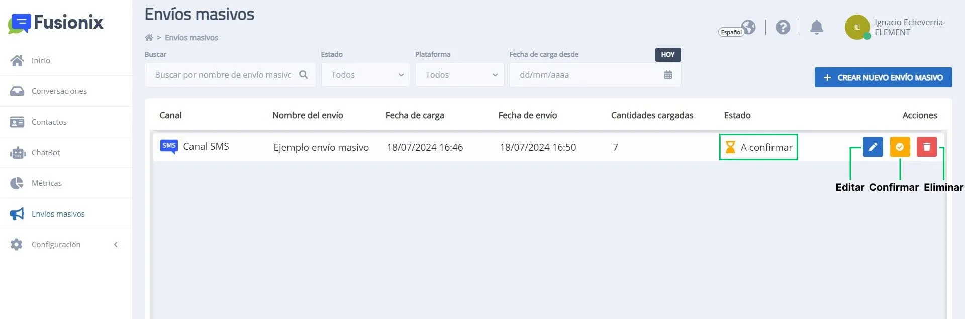 Crear un envío masivo