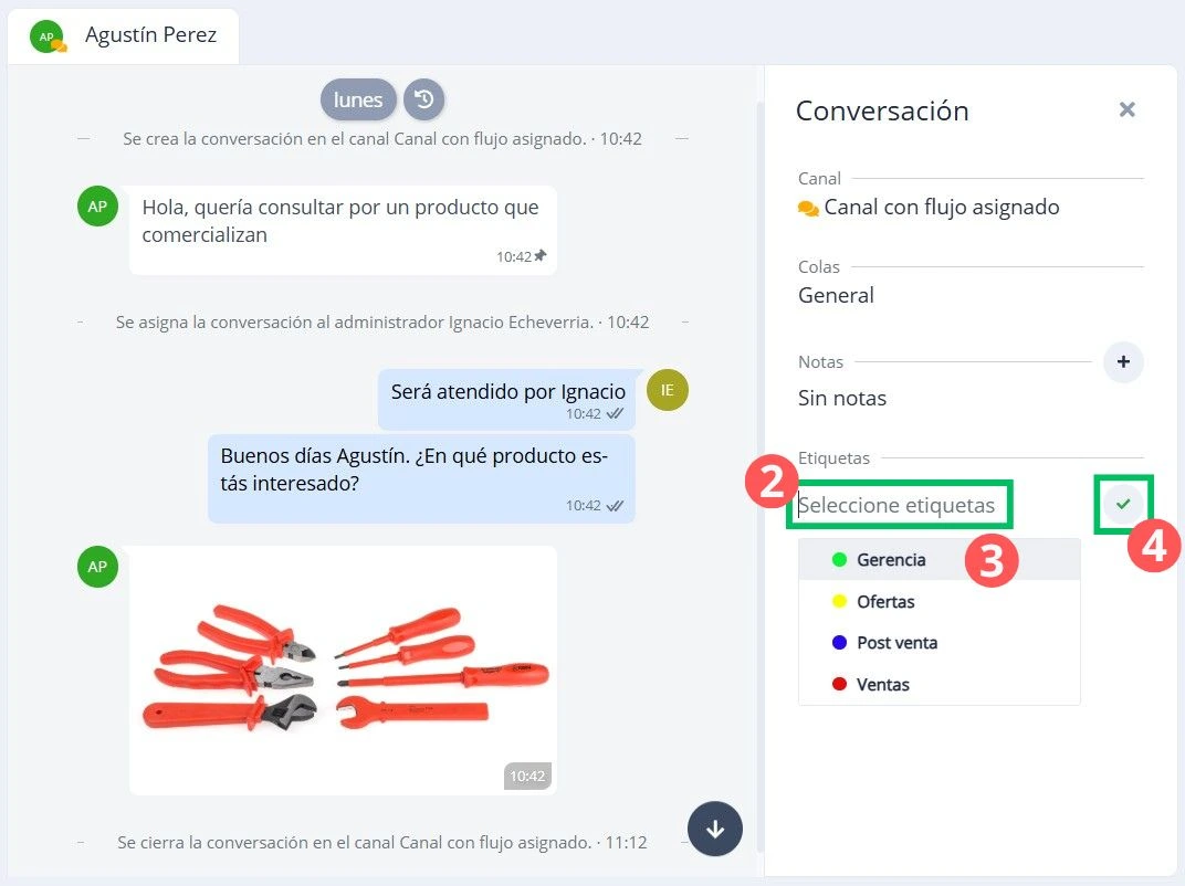Etiquetar conversaciones
