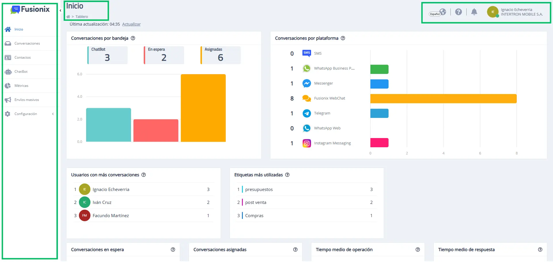 Pantalla principal